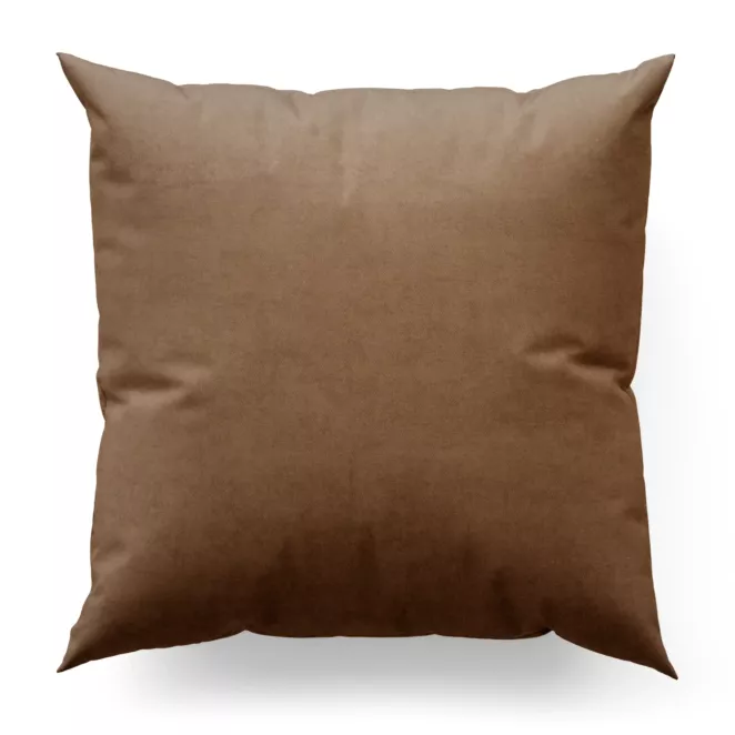 Poszewka szyta jasnobrązowa z miękkiej tkaniny o welurowej strukturze i wyraźnym splocie