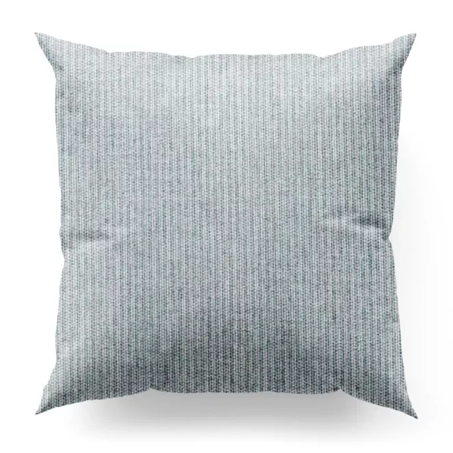 Poszewka szyta jasnopopielato turkusowa z matowej tkaniny o grubym splocie z efektem melanżu