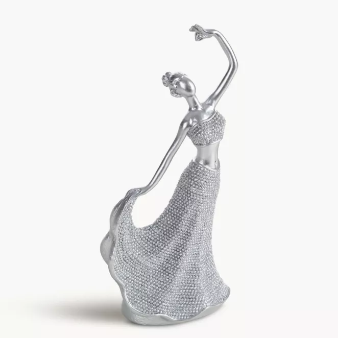 Figurka srebrna w kształcie baletnicy o drobnym strukturalnym wzorze 9x6x19 cm ELDO