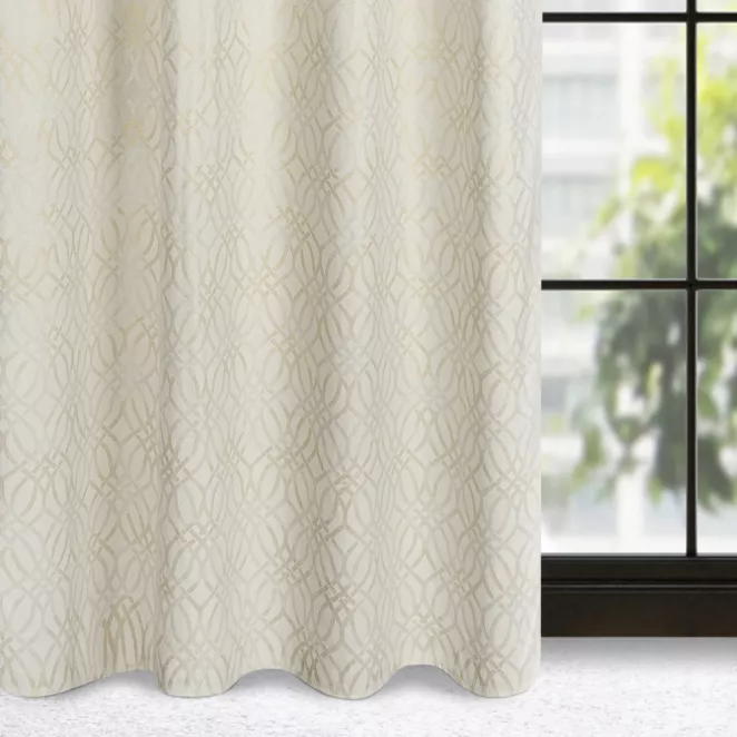 Zasłona kremowa z wytłaczanym wzorem, welwetowa 140x250 cm przelotka - ARETA