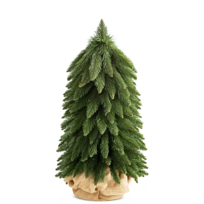Drzewko choinkowe SLIM z podstawa owiniętą workiem jutowym
