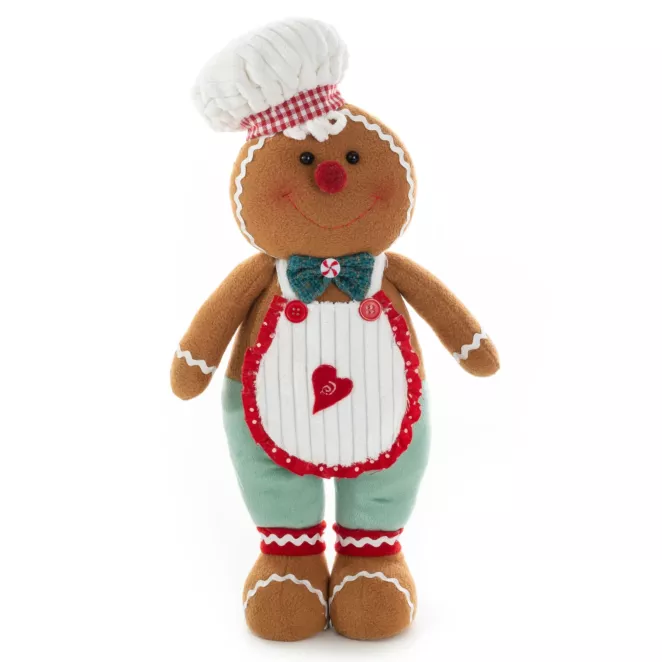 Figurka świąteczna PIERNIKOWY LUDEK w świątecznym stroju z miękkich tkanin