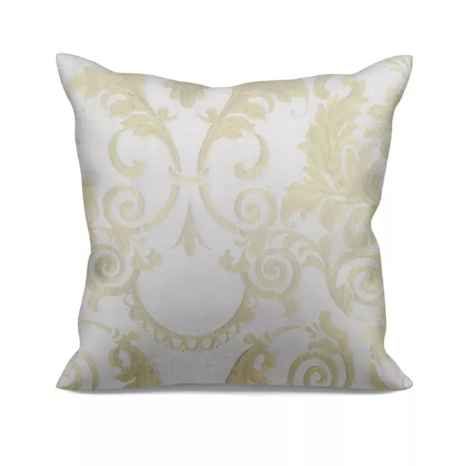 Poszewka szyta srebrno złota z grubej tkaniany welwetowej z żakardowym ornamentem