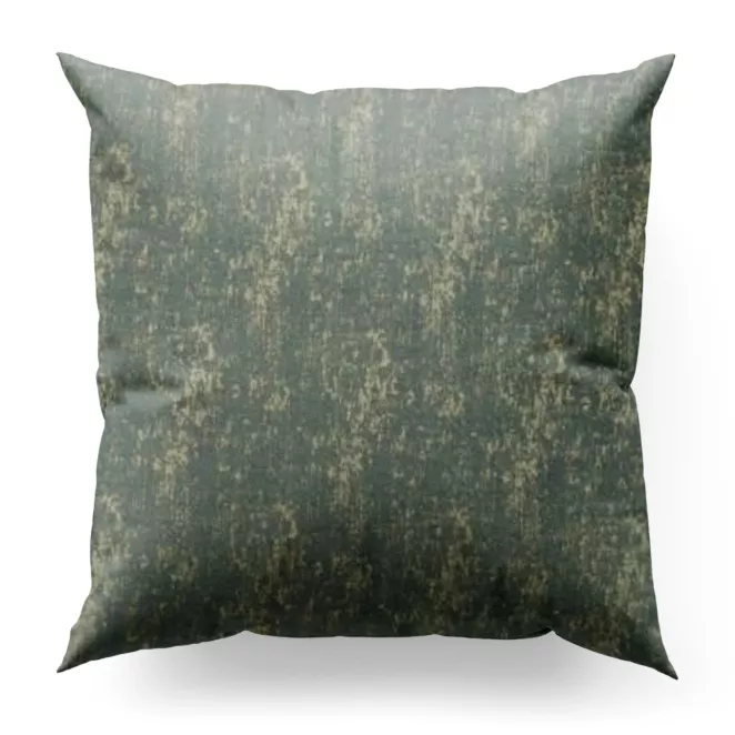 Poszewka szyta MALLORCA miętowo złocista z miękkiej tkaniny szenilowej przetykanej błyszczącą nicią