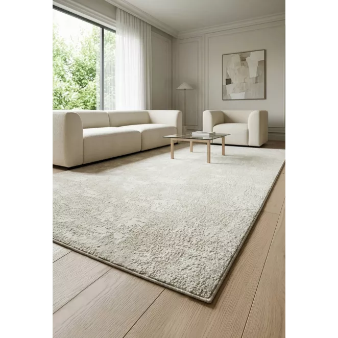 Dywan 60x100 cm beżowo, biały o subtelnej strukturze SELENA 3