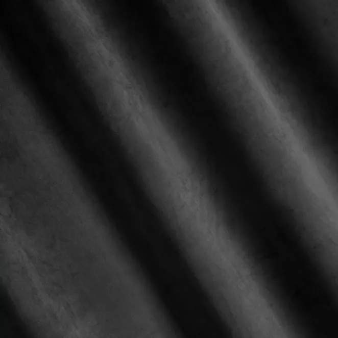 P277/18 Zasłona szyta na taśmie 5 cm ENYA czarna z miękkiej półmatowej tkaniny welwetowej