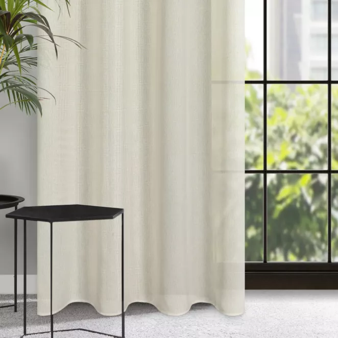 Zasłona naturalna o luźnym splocie w stylu cottage core 140x250 cm przelotka - LIDIA