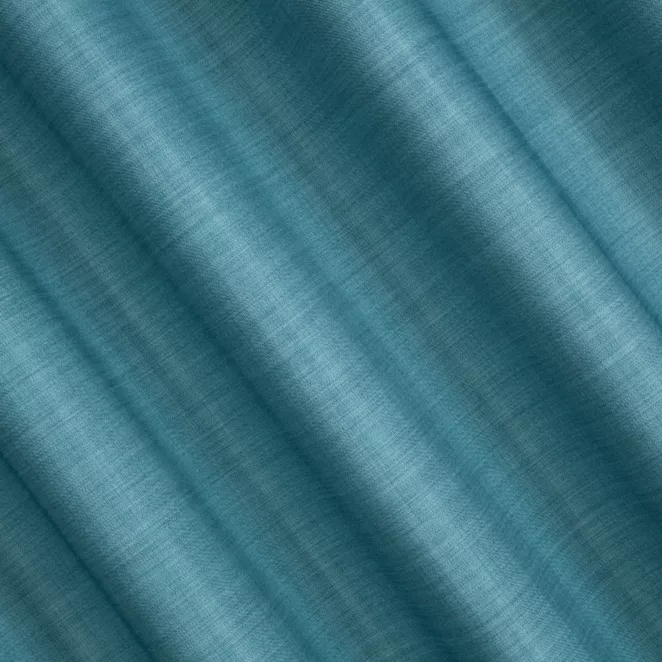 L156/23 Zasłona szyta na taśmie 5 cm turkusowa z miękkiej tkaniny o naturalnym splocie w stylu ekologicznym