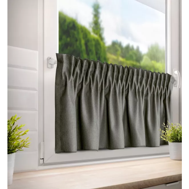 Zazdrostka popielata z tkaniny o płóciennym splocie 140x45 cm taśma  LENA