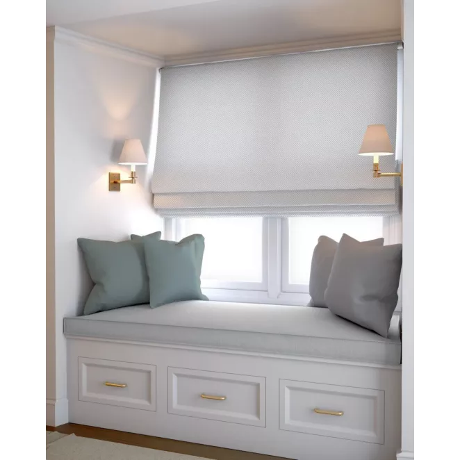 Roleta rzymska naturalna tkanina zaciemniająca, strukturalna typu dimout