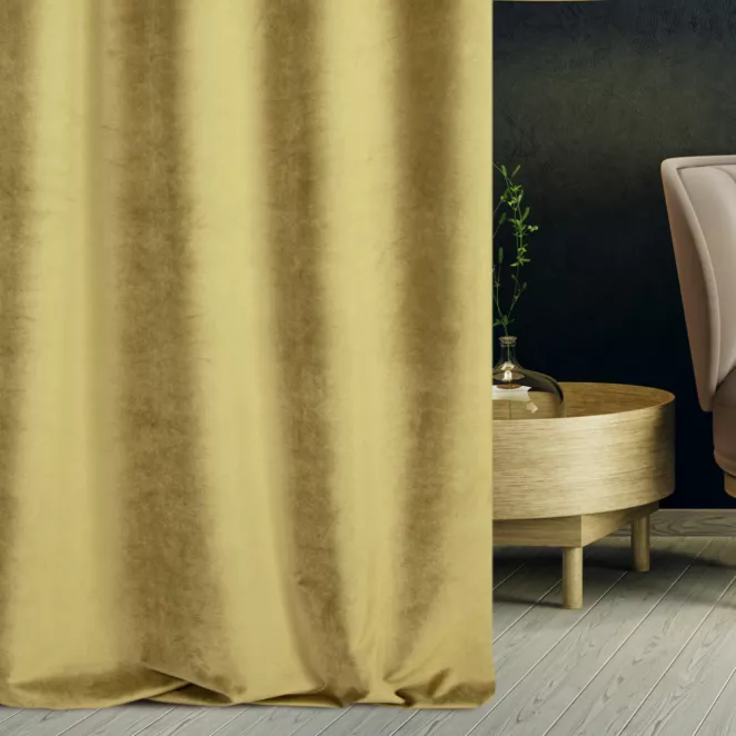 Tkanina zasłonowa gruby, miękki welwet o matowym wykończeniu z kolekcji Pierre Cardin