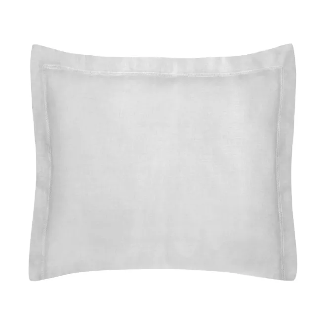 Poszewka na poduszkę 50x70 cm bawełniana jasnoszara z satynowym połyskiem i ozdobną kantą NOVA COLOUR