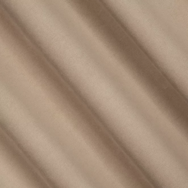 L129/2 Zasłona szyta na taśmie 5 cm beżowa z miękkiej tkaniny o welurowej strukturze