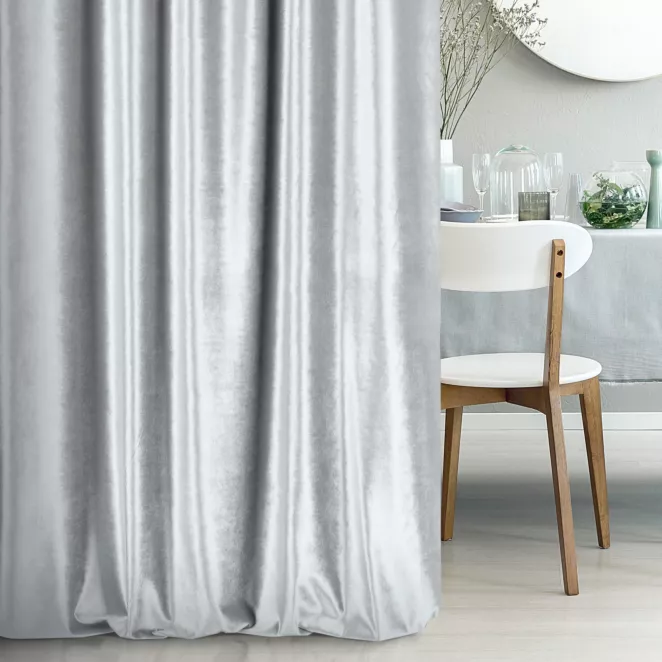 Tkanina zasłonowa, miękka welwetowa z połyskiem z kolekcji Eva Minge