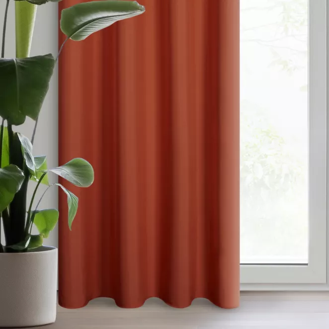Zasłona ceglasta z matowej gładkiej tkaniny 140x250 cm przelotka - RITA