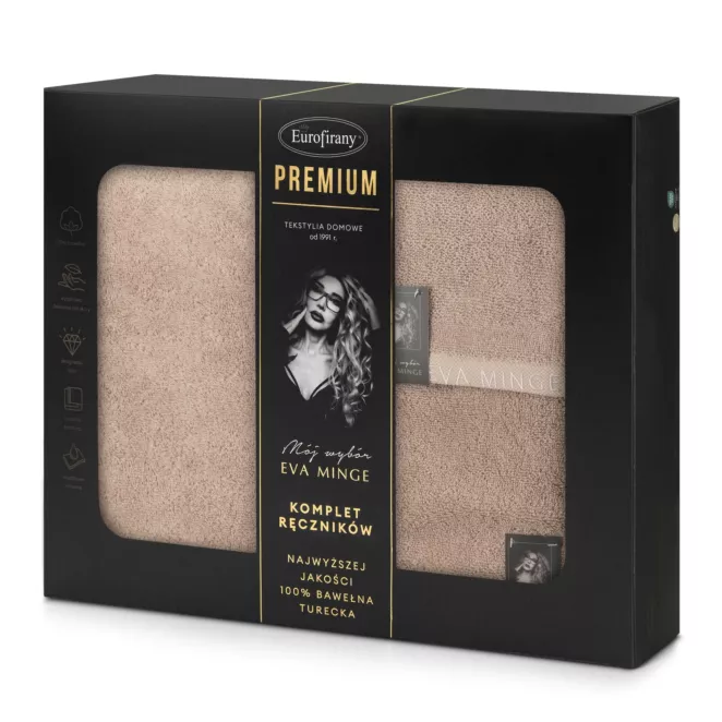 Zestaw ręczników bawełnianych na prezent 3 szt kolor pudrowy 550 g/m2 VENUS Eva Minge