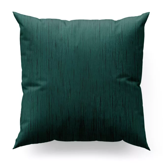 Poszewka szyta turkusowa z tkaniny welwetowej w pionowe prążki, wykończona obciążnikiem