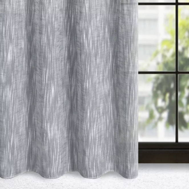 Zasłona stalowa o widocznym splocie w stylu eko 140x250 cm przelotka - ANIKA