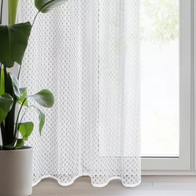 Firana biała z siateczki nie wymagająca prasowania 140x250 cm - IZA
