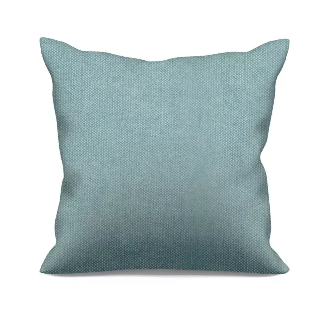 Poszewka szyta jasnoturkusowa miękka, szenilowa tkanina o wyraźnym splocie i delikatnym połysku