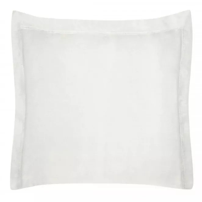 Poszewka na poduszkę 40x40 cm bawełniana kremowa z satynowym połyskiem i ozdobną kantą NOVA COLOUR