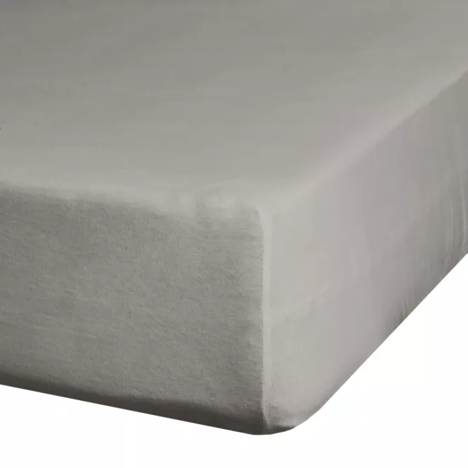 Prześcieradło jersey z gumką 140x200 cm z bawełny kolor srebrny 190 g/m2 Eurofirany Premium