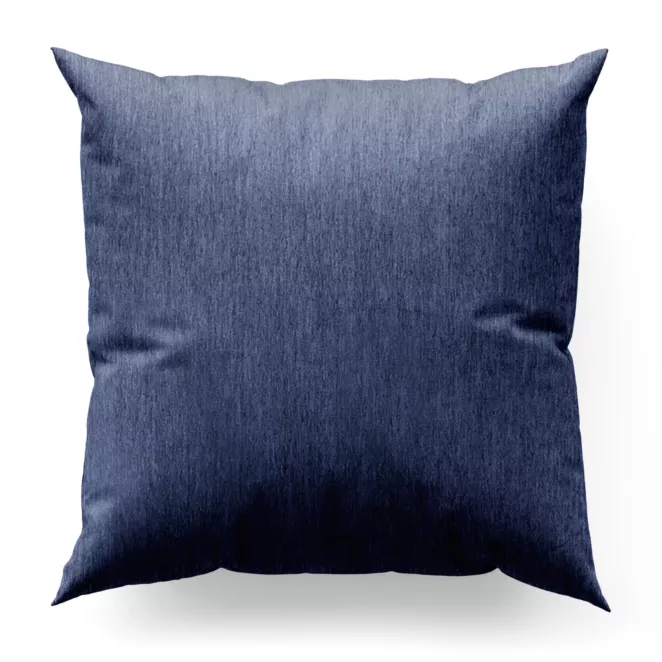 Poszewka szyta granatowa z miękkiej szenilowej tkaniny z efektem melanżu