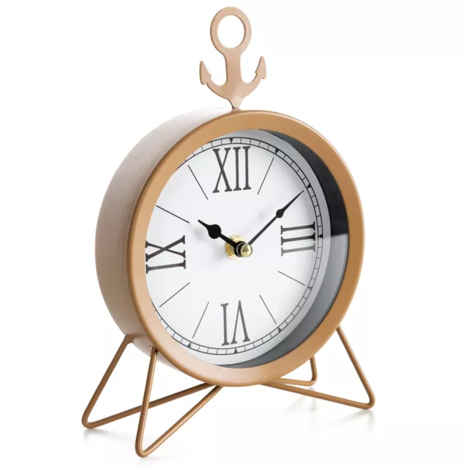 Dekoracyjny zegar stołowy stojący w minimalistycznym stylu
