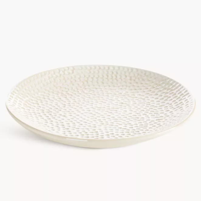 Patera kremowa z ozdobnym wzorem 30x30x4 cm ALEXA - kolekcja SEA SUMMER