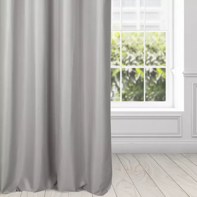 Zasłona jasnobeżowa z tkaniny lureksowej 140x250 cm przelotka - AGGIE