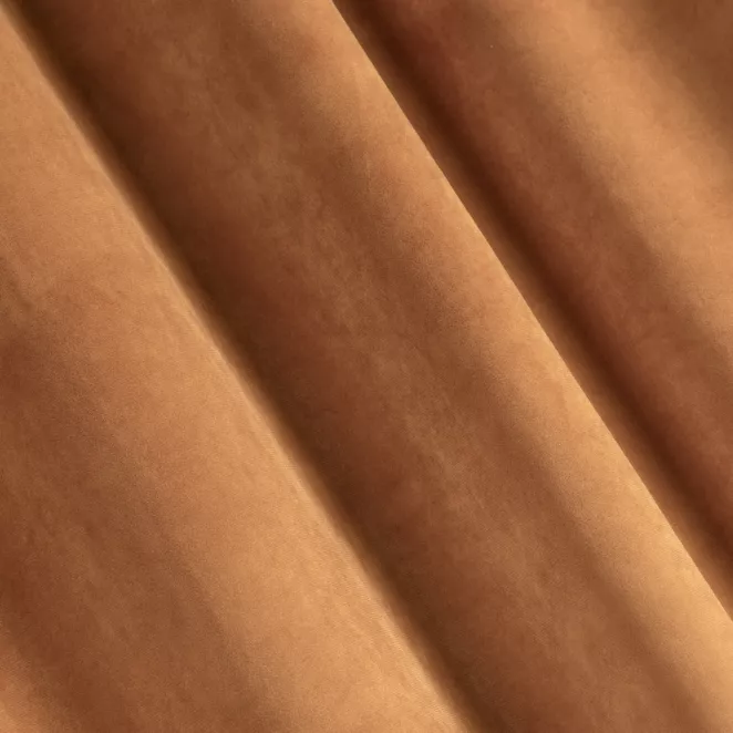 P206/49 Zasłona szyta na taśmie 5 cm ENYA pomarańczowa z miękkiej półmatowej tkaniny welwetowej