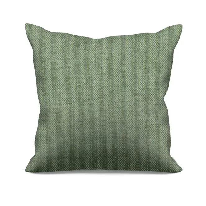 Poszewka szyta zielona miękka, szenilowa tkanina o wyraźnym splocie i delikatnym połysku