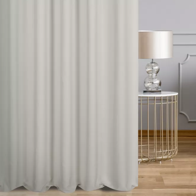 Zasłona szyta na taśmie 5 cm biała z szenilowej tkaniny