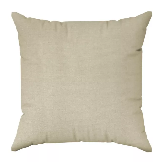 Poszewka szyta beżowa z tkaniny w stylu eko o naturalnym splocie