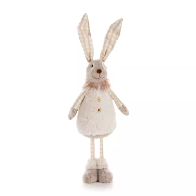 Figurka wielkanocna stojącego zajączka w futrzanym sweterku
