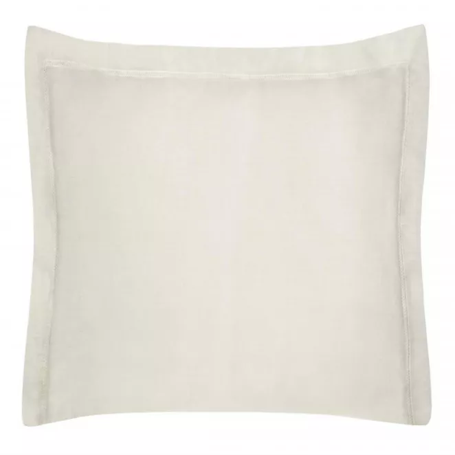 Poszewka na poduszkę 40x40 cm bawełniana beżowa z satynowym połyskiem i ozdobną kantą NOVA COLOUR