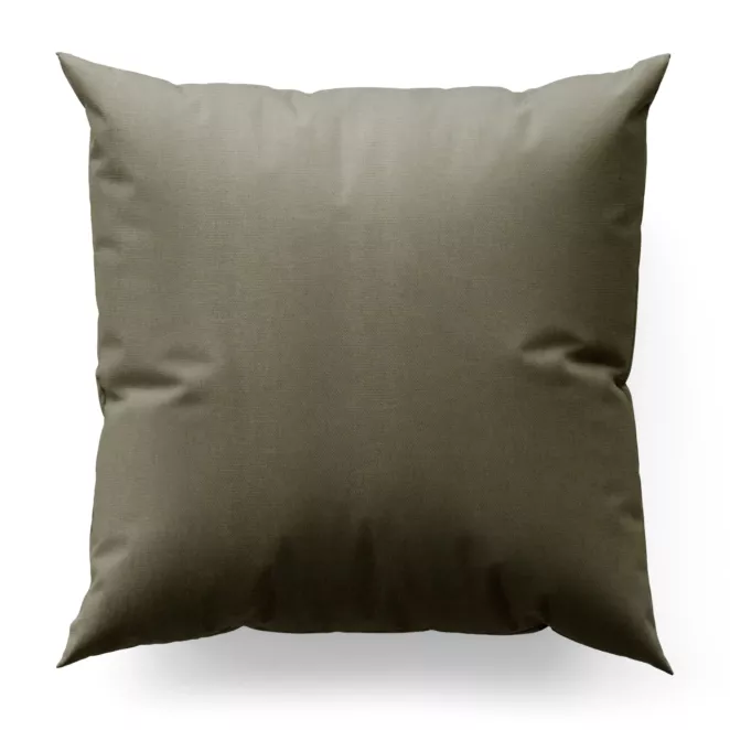 Poszewka szyta popielata z tkaniny z dodatkiem połyskującej nici, z widocznym ozdobnym splotem