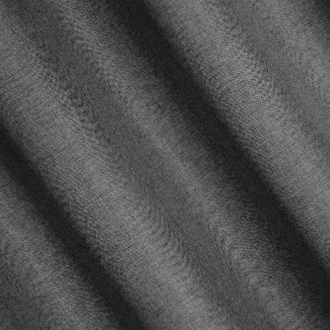 R187/4 Zasłona szyta na taśmie 5 cm grafitowa z tkaniny trudnopalnej, zaciemniającej, typu blackout z efektem melanżu