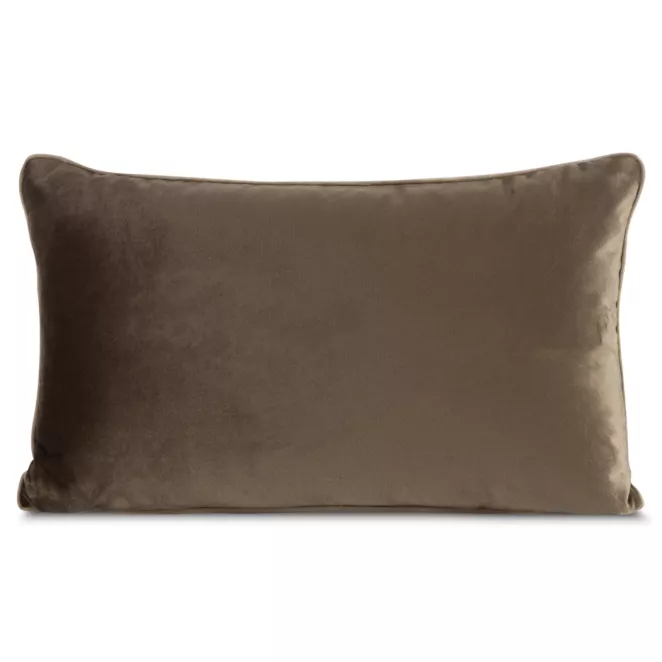 Poduszka 30 x 50 cm welwetowa ciemnobrązowa z kontrastującą lamówką GAJA 3