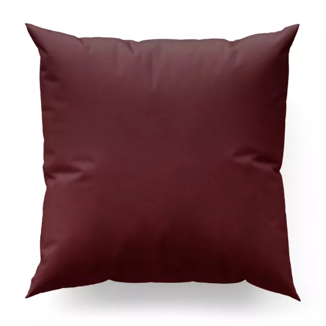 Poszewka szyta bordowa z jednokolorowej gładkiej tkaniny