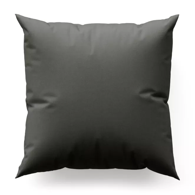 Poszewka szyta grafitowa z gładkiej tkaniny z delikatnym połyskiem