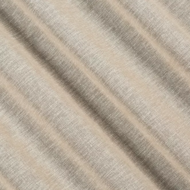 P293/4 Firana szyta na taśmie 5 cm beżowa z matowej grubej etaminy wykończonej obciążnikiem