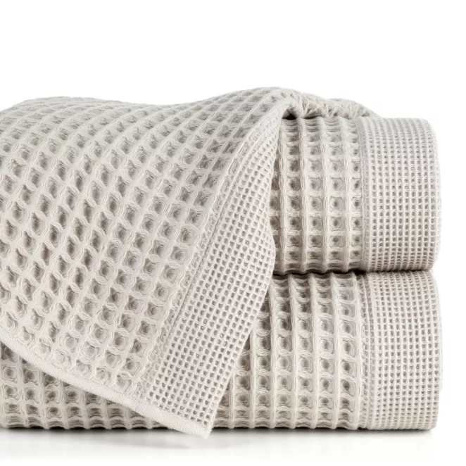 Ręcznik kąpielowy 70x140 cm bawełniany kolor srebrny o charakterystycznej gofrowej strukturze 400 g/m2 MELO