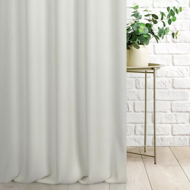 Zasłona szyta na flexach naturalna z gładkiej, przyjemnej w dotyku tkaniny z efektem melanżu