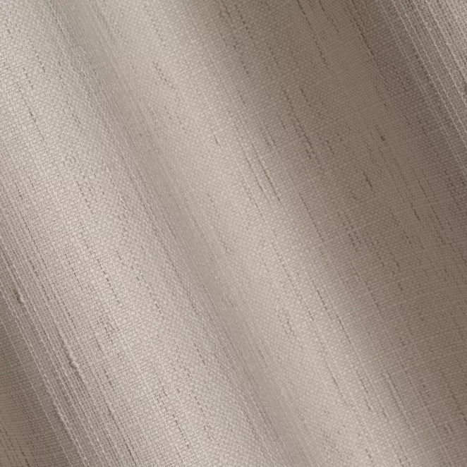 L140/2 Zasłona szyta na taśmie 5 cm jasnobrązowa z miękkiej, matowej tkaniny w stylu eko o naturalnym splocie