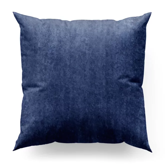 Poszewka szyta niebieska z miękkiej tkaniny welwetowej z efektem kreszowania