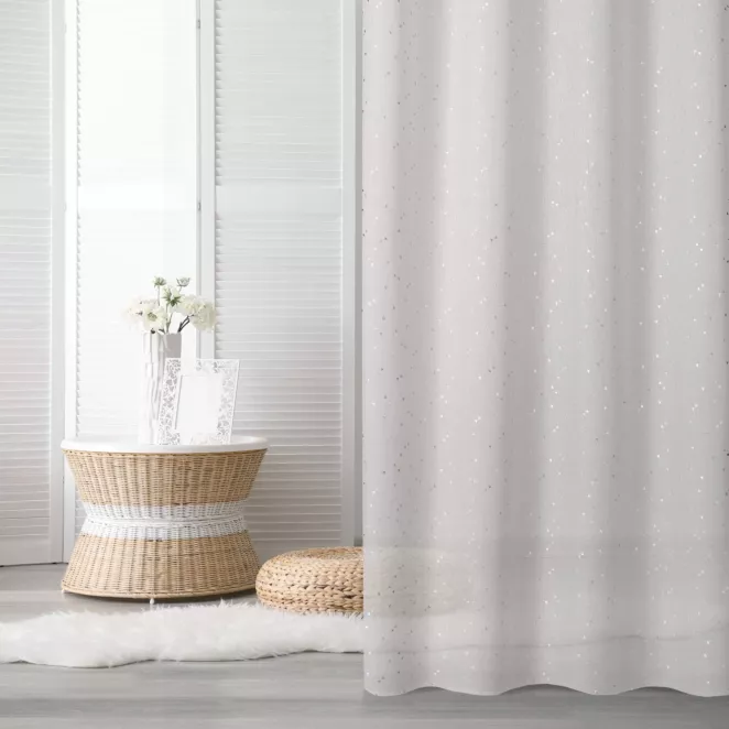 DESIGN 91 Dekoracja okienna RIVIA z nadrukiem srebrnych trójkątów