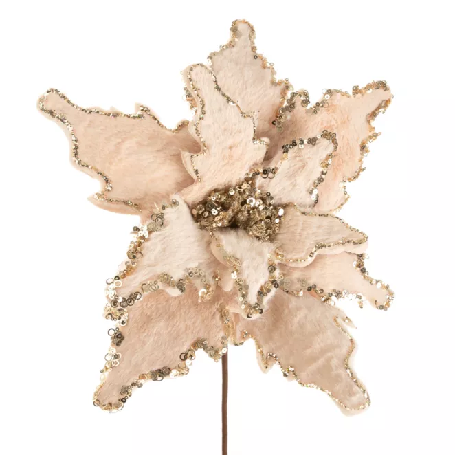 Świąteczny kwiat choinkowy z płatkami z miękkiego futerka