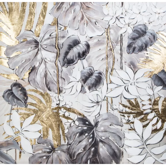 Obraz JUNGLE 2 ręcznie malowany na płótnie ze złotymi elementami