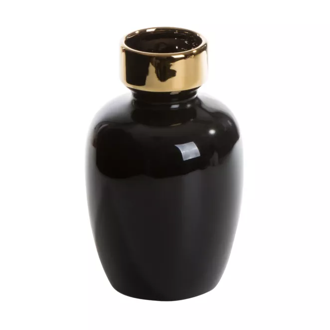 Wazon ceramiczny czarno-złoty